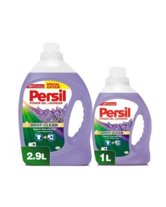 Persil Power Gel Liquid Laundry Detergent, With Deep Clean Technology, Lavender, 2.9L +1L