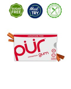 Chewing Gum Sugar Free Cinnamon Flavor 9 Pieces Blister Pack of 1 Aspartame Free Gluten Free Non GMO Chewing Gum