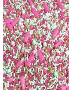 Baby Girl Pink Baby Bottle Edible Confetti Sprinkles Cake Cookie Cupcake IceCream Donut Quins 4oz