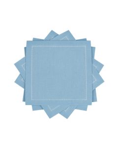 Five Star Napkins Luxury Cotton Cloth Cocktail Napkins Bar Napkins Party Napkins Beverage Napkins Events Holiday Wedding Birthday Parties 45 x 45 Disposable 50 x Sky Blue
