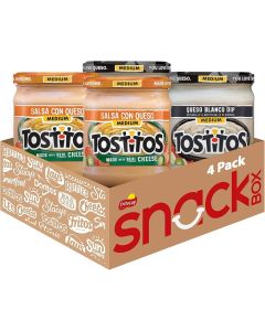 Tostitos Queso Variety Pack - 4 Count Medium Salsa and Dip Selection