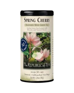 The Republic of Tea Spring Cherry Green Tea 50 Tea Bags Sencha Green Tea