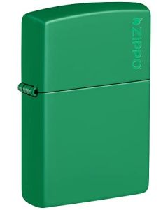 Zippo Grass Green Matte Zippo Logo Classic Pocket Lighter
