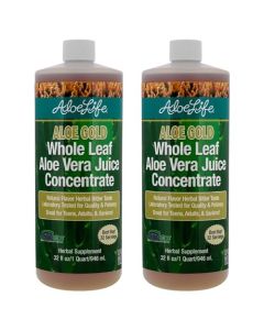 Aloe Life Whole Leaf Aloe Vera Juice Organic GlutenFree Aloe Gold 32 oz 2Pack