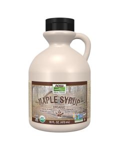 NOW Foods Certified Organic Maple Syrup Grade A Dark Color Certified NonGMO Pure Robust Taste 16Ounce
