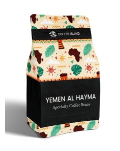 Coffee Island Yemen Al Hayma Specialty Coffee, 100% Arabica Beans, Medium Roast, Fruity Profile – Dry Fig, Date, Raspberry, Pineapple, Grape, Bergamot Flavor, Sca Score 90+, 250 Gram
