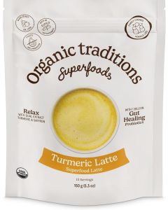 Turmeric Latte Powder 150g / Dual Extract Tumeric & Saffron / With 1 Billion Gut Healing Probiotic, 5.3 Oz