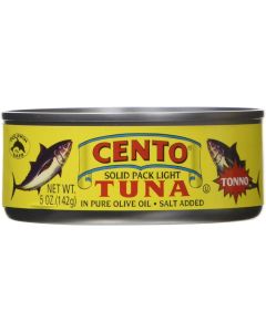 Cento Solid Pack Light Tuna in Olive Oil - 5 oz (Pack of 12)