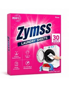 Zymss Laundry Detergent Sheets, Rose Scent, 30 Pre-measured Sheets