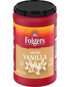 Folgers French Vanilla Ground Coffee, Smooth, Medium Roast Profile Combined With Sweet, Creamy Vanilla Notes 272g (Product Of USA) From DECADENT FOODS
