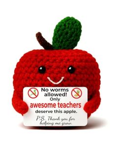 MAMAGIFTREE Teacher Appreciation Gifts Crochet Apple with No Worms Unique Thank You Gifts for Daycare Kindergarten Preschool Teachers End of Year Back to School Gift for Teacher