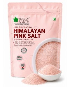 Bliss of Earth Himalayan Pink Salt 250g / Fine Grain Unrefined Pink Rock Salt for Cooking, Seasoning & Table Use / Resealable Pouch