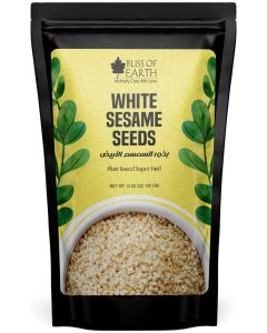 Bliss of Earth White Sesame Seeds 100g / Premium Hulled Sesame Seeds / Raw Natural Edible Seeds for Cooking Baking Tahini / Rich in Calcium Protein Fiber / Vegan Gluten Free Superfood