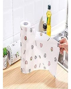 HR MALL Non-Woven Reusable and Washable Kitchen Printed Tissue Roll Non-stick Oil Absorbing Paper Roll Kitchen Special Paper Towel Wipe Paper Dish Cloth Cleaning Cloth