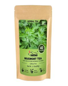 FullChea - Mugwort Tea Bag 40 Teabags, 1.5g/bag - 100% Pure Natural Artemisia Vulgaris Herbal Tea - Rich In Antioxidants