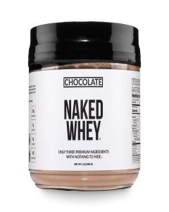 NAKED nutrition Whey 1LB - All Natural Grass Fed Whey Protein Powder, Organic Chocolate, and Coconut Sugar - No GMO, No Soy, and Gluten Free, Aid Growth and Recovery - 12 Servings