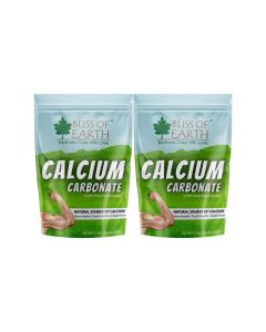 Bliss of Earth Calcium Carbonate Powder Food Grade For Strong Bones & Teeth Natural Antacid 453GM Pack of 2