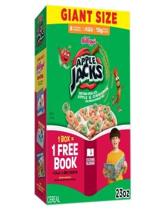 Kellogg’s Apple Jacks Breakfast Cereal, Kids Snacks, Family Breakfast, Giant Size, Original, 23oz Box (1 Box)