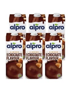 Alpro Almond Milk Dark Chocolate 100% Plant Based And Dairy Free, Suitable For Vegans, Naturally Free From Lactose - 6x1L