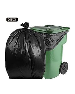 20 Bags Heavy Duty Trash Bags 120X140CM, Kitchen Trash Bags, Household Cleaning Garbage Bags, Tear-Proof and Leak-Proof, Trash Can Liners Large Garbage Bags for Contractor, Industrial, Home, Kitchen, Commercial, Yard, Lawn, Leaf, Outdoor