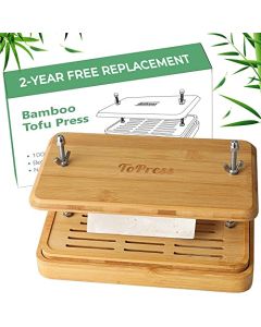 Bamboo Tofu Press Built in Tofu Strainer and Drip Tray with Cheesecloth Easily Remove Water from Tofu Tofu Drainer Fit for Tofu Size 16oz Great Gift for Tofu Lover