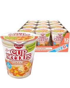 Nissin Cup Noodles Ramen Noodle Soup Chicken Microwaveable Paper Cup 225 Ounce Pack of 12