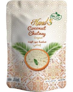 Hands Coconut Chutney – 200 ml/ High protein/high fiber dip / Tangy, mildly spicy & extremely delicious/ Plant Based & Dairy free /No additional preparation needed. (Original Coconut Chutney)