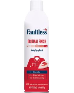 Faultless Original Finish Ironing Spray Starch, 567 g / 20 oz Aerosol Fabric Starch for Cotton, Wool and Washable Fabrics, Crisp Fresh-Laundered Finish with Odor-Neutralizing Technology