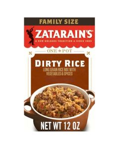Zatarains Rice Mix Dirty Rice Family Size Gluten Free No MSG Added Long Grain White Rice Onions and Bell Peppers with Cajun Seasonings Made with Real Vegetables 12 oz