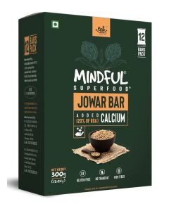Eat Anytime Multigrain Millet Energy Bars, Jowar & Dark Chocolate, High Protein, High Fiber, No Added Sugar, Gluten Free, 12 Bars (300g)