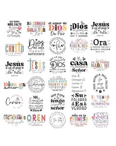 Shejdgart Dtf Transfers Ready to Press 30 Pcs Spanish Bible Verse Iron on Patches for TShirts Colorful Inspirational Iron on Stickers Heat Transfer Vinyl Decals for DIY Fabric Clothes Decor