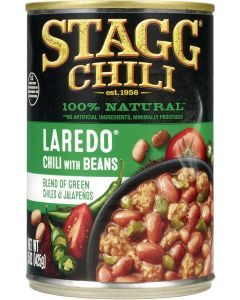 STAGG Laredo Chili With Beans, 15 Oz - 100% Natural Chili with Green Chiles and Jalapenos