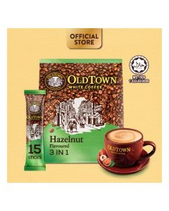 White Coffee 3 In 1, Hazelnut Flavour, 31.6g x 15 Pcs, 474 Grams