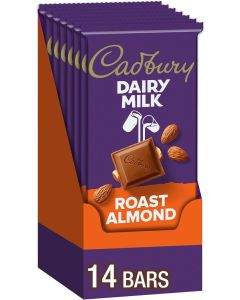 CADBURY DAIRY MILK Roast Almond Milk Chocolate Candy Bars, 3.5 oz (14 Count)