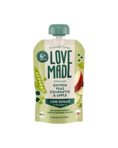 Love Made Organic Veggie & Fruit Puree - Quinoa Peas Courgette & Apple - 100g (Pack of 7)