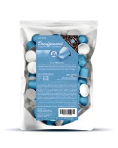 Decaffeinated 100 Capsules Coffee in 100% Aluminum Infinitely Recyclable, Blend Intensity 4/5, Box with 100 Loose Capsules Compatible with Nespresso Machine, Made in Italy