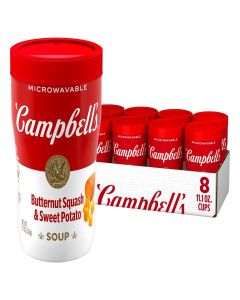 Campbell’s Sipping Soup, Butternut Squash and Sweet Potato Soup, 11.1 oz Microwavable Cup (8 Pack)