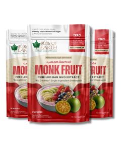 Pure Monk Fruit Sweetener Without Erythritol, Zero Calorie Sugar Free Sweetener, Keto & Diabetic Friendly, Pure Monk Extract, Sugar Substitute for Tea, Coffee, Baking & Cooking 1.5OZ- Pack of 3