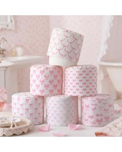 Hoolerry 6 Pcs Decorative Toilet Paper Roll Cover Fit Regular Roll Within 43 x 51 Reusable Felt Fabric Toilet Tissue Holder Tissue Paper Cover Wrap for Women Gift Bathroom Decor Hotel Pink Bow