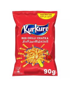 Kurkure Red Chili Flavored Chataka Puffed Corn Chips- 90gms