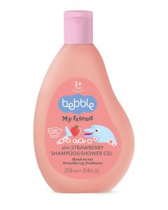 Bebble 2-in-1 Strawberry Shampoo & Shower Gel – Gentle Hair & Body Wash for Babies & Kids – Tear-Free with Panthenol & Herbal Extracts – Fun Strawberry Scent