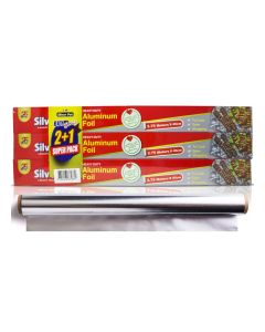 Heavy Duty Aluminium Foil Promo Pack of 3 Rolls (45 cm x 3.75 m Each) Durable and Multi-Purpose for Cooking, Baking, Wrapping, and Storing Food