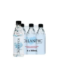 Icelandic Glacial Natural Spring Alkaline Water, 500 ml / 16.9 Fl Oz (Pack of 6)