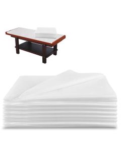 Disposable Massage Table Sheets 31.5" x 74.9" 100PCS -Massage Bed Cover - Non-Woven Fabric Oil-Waterproof,Comfortable, Thick and Durable, Soft, Latex-free, Disposable Waterproof Sheets (White)