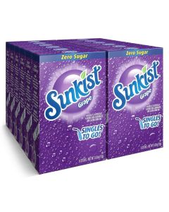 Sunkist Grape Soda Singles To Go Drink Mix - 12 Boxes with 6 Packets Each, Sugar-Free and Non-Carbonated