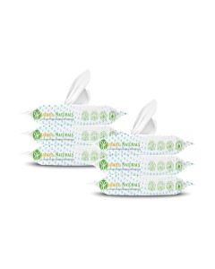 Baby Wipes 99.9% Water, with Aloe Vera Extract, 6 Pieces