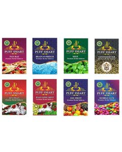 PUFF SMART Pan Ras Mint BrainoFreezer ICY Pan Mix Fruit PKM Comm and Bubblegum Herbal Molasses Set of 8 100 Tobacco and Nicotine Free
