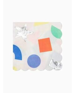 Silver Geometric Large Napkins