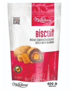 Dates Biscuit Coated Chocolate with Almond 400g / Lotus Biscuit Flavor