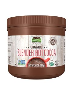 NOW Foods Organic Cocoa Lovers Slender Hot Cocoa No Sugar Added Certified NonGMO Kosher 10Ounce